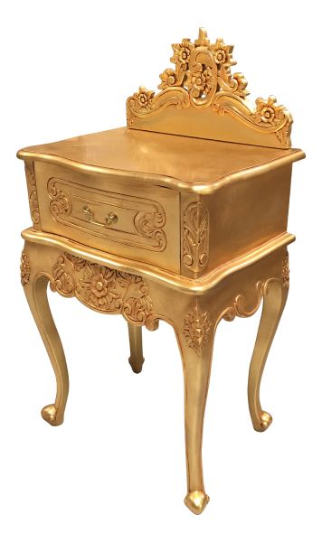 French Rococo Bedside with Pediment BS024G