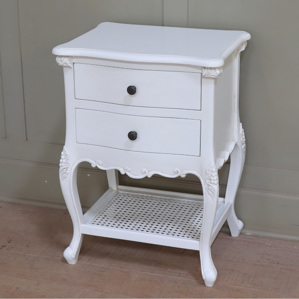 French Antique White Normandy Bedside BS033P