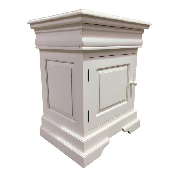French Louis Philippe Sleigh Bedside Cabinet Antique White