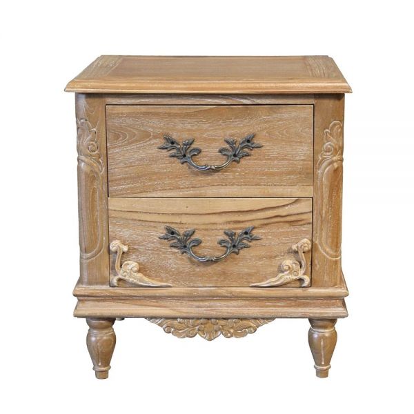 Belle French Weathered Bedside Table