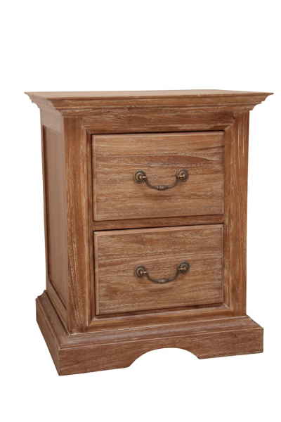 Lyon French Sleigh Weathered Bedside Table