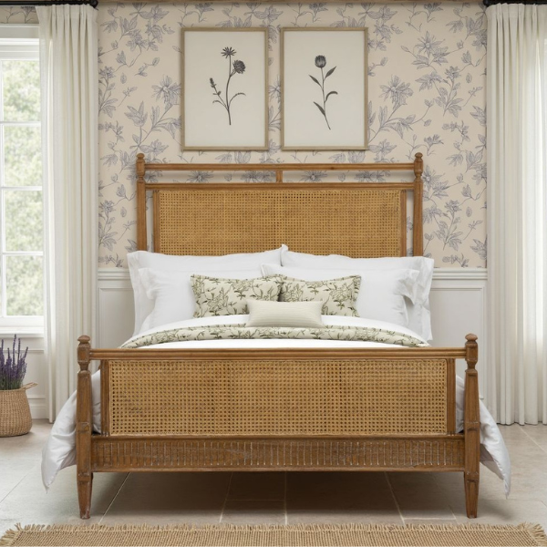 Camille French Rattan Bed Frame