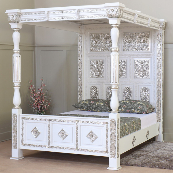 Carved Four Poster Bed 