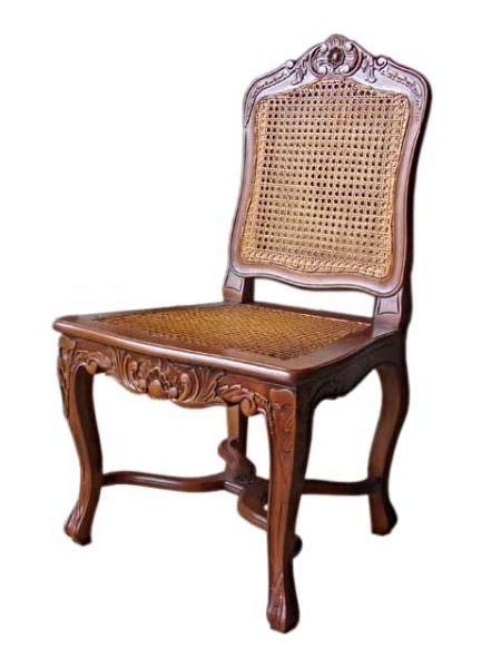 French Mahogany Rattan Side Chair CHR004