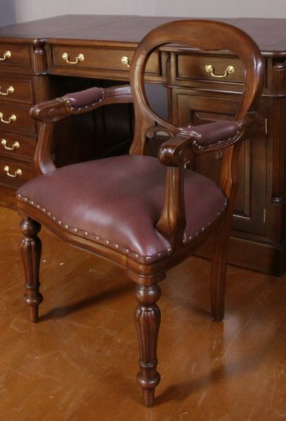 Dutch Office Chair With Burgundy Leather