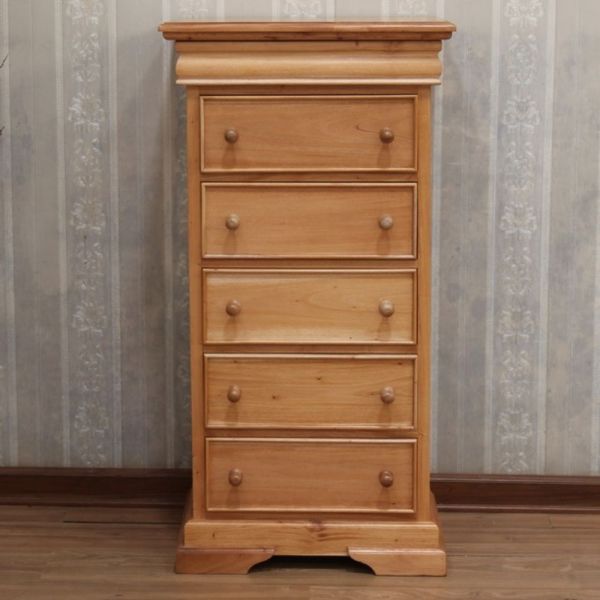 French Louis Philippe Sleigh Style Tall Narrow Chest of Drawers (5-6 Drawer) CHT076NW