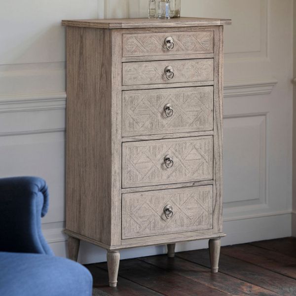 Martinique Weathered Parquet Four Drawer Lingerie Chest