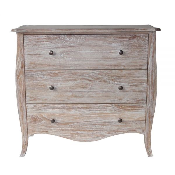 Eloise Weathered Teak French Chest Of Drawers