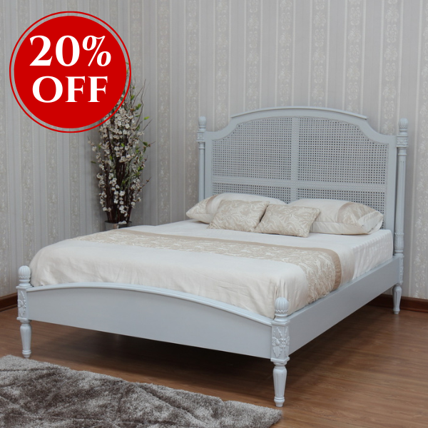 Clarissa Rattan Bed with Low Footboard