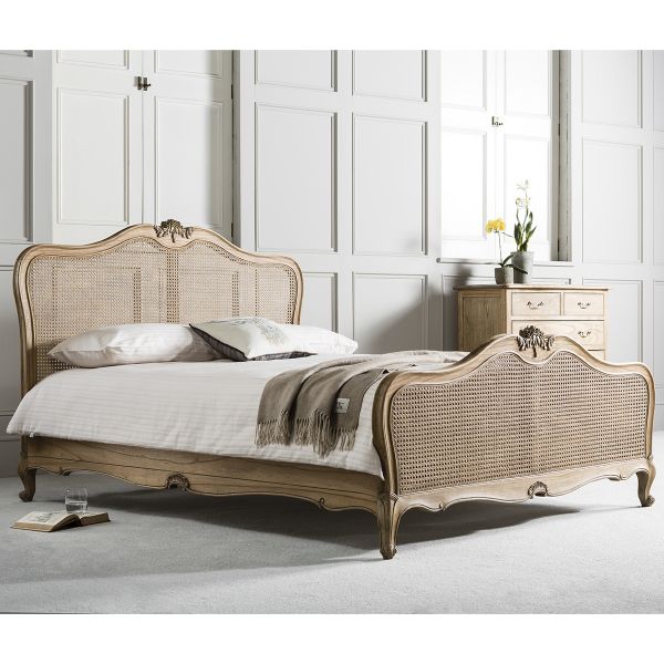 Coco Weathered French Rattan Bed Frame