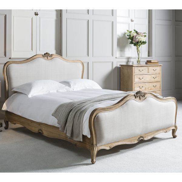 Coco Weathered French Upholstered Bed