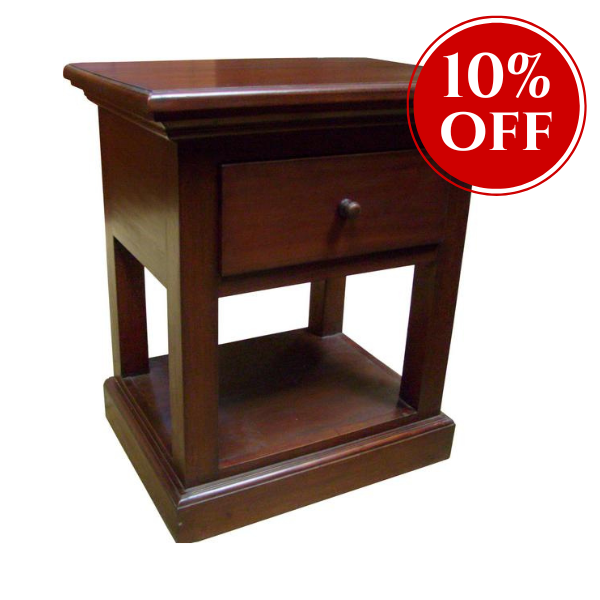 Corniche Mahogany Side Table with drawer