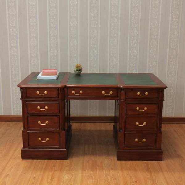 Medium Solid Mahogany Pedestal Desk DSK022G