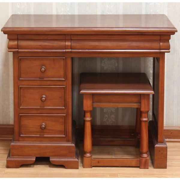 Single Pedestal Dressing Table with Stool