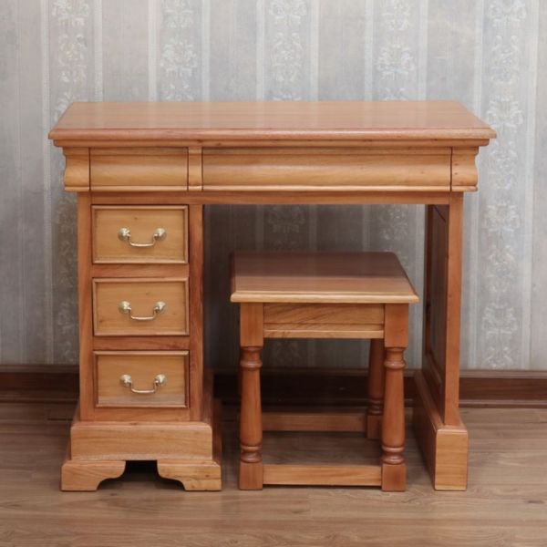 Single Pedestal Dressing Table with Stool