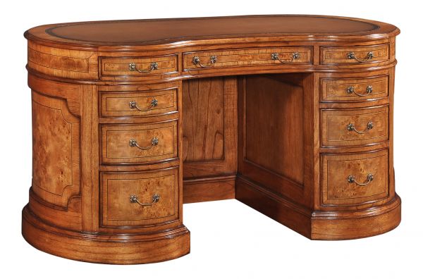 Hampton Large Walnut Kidney Desk DW016L