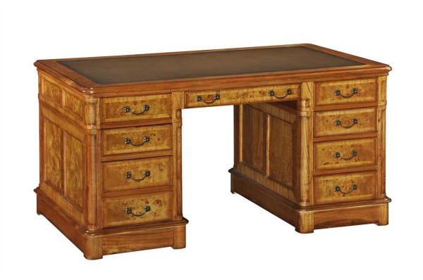 Hampton Large Walnut Pedestal Desk 