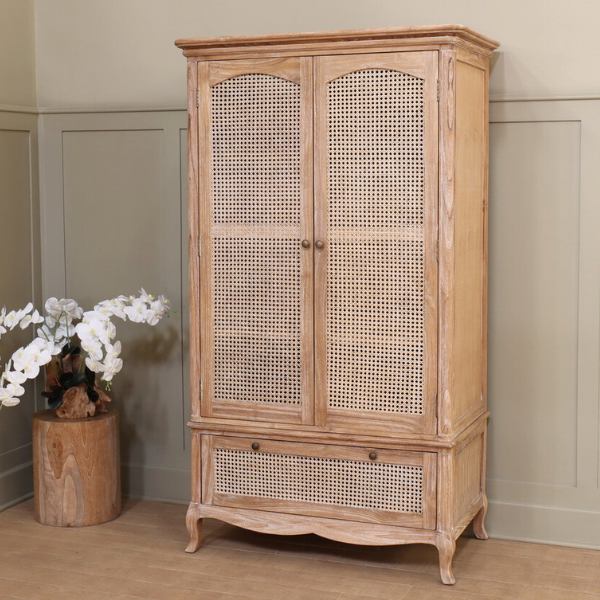 Eloise French Double Rattan Wardrobe