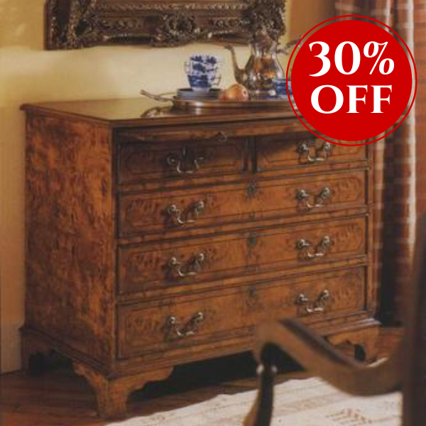 English Walnut Chest with Drawering Slide