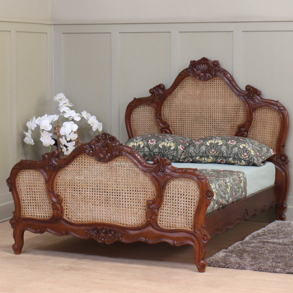 French Arch Rattan Bed Frame B006
