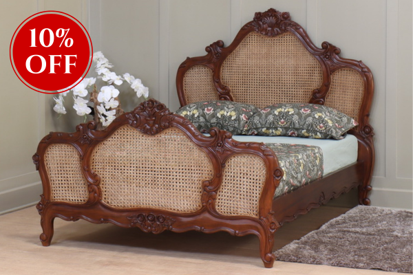 French Arch Rattan Bed Frame B006