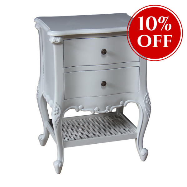 CLEARANCE- French Normandy Bedside Light Grey