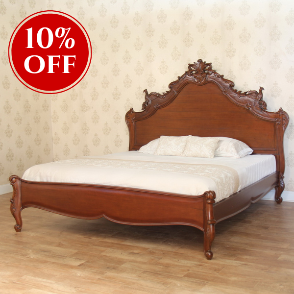 French Versailles Carved Bird Bed (High Gloss)