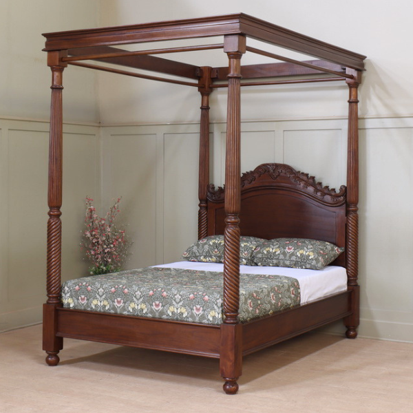 Georgian Mahogany Four Poster Canopy Bed