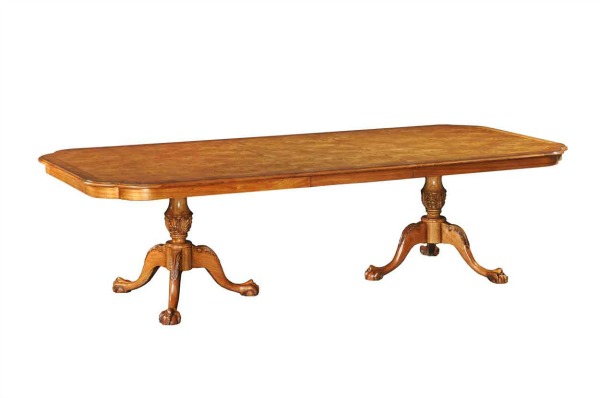Hampton Extending Walnut Dining Table with 1 leaf (Chippendale style)