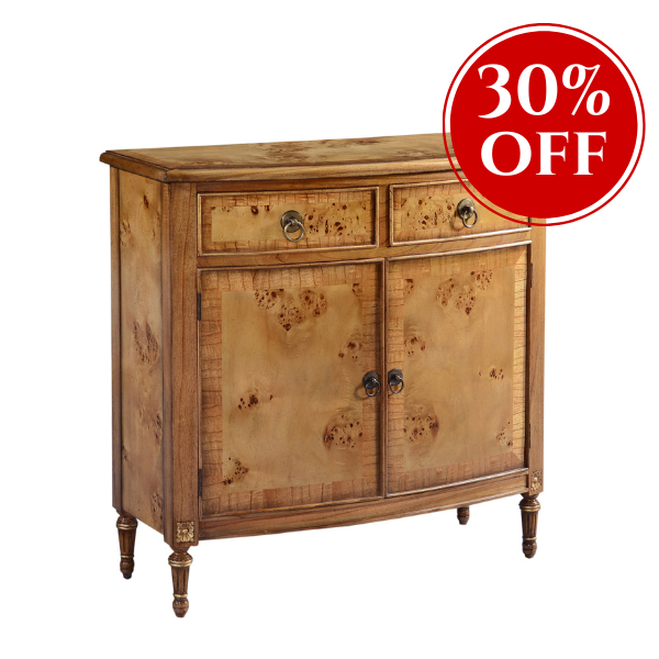Hampton Bow Fronted Walnut Sideboard with 2 Drawers