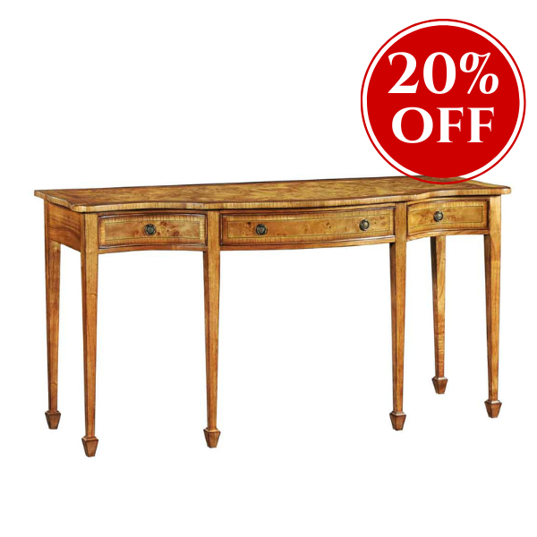Hampton Serpentine Walnut Console Table