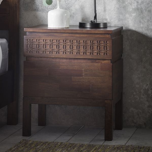 Hedonist (Brown) 2 Drawer Beside Table