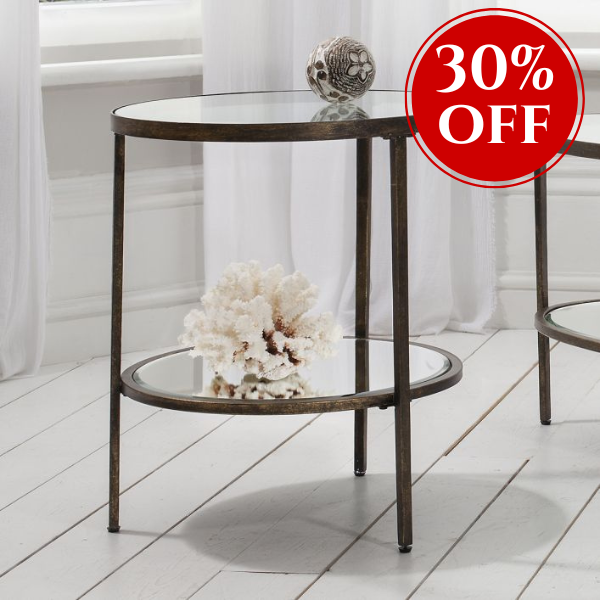 Hudson Glass and Mirrored Side Table