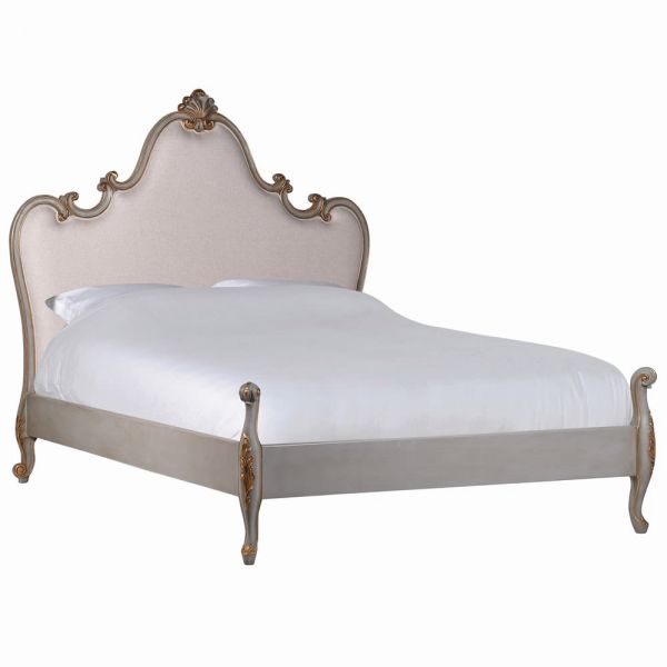 Portofino French Grey Gold Upholstered Bed
