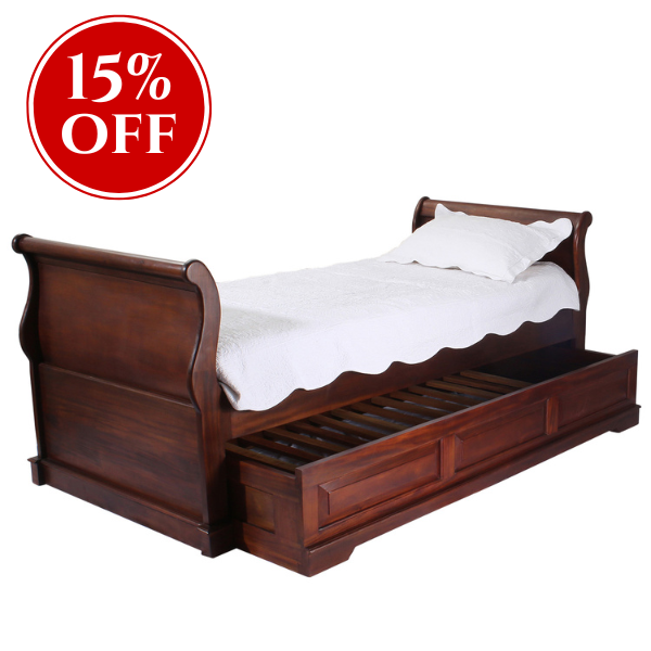 Mahogany Sleigh Day Bed / Trundle Bed