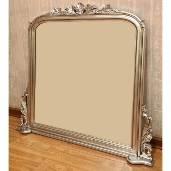 Silver Overmantle Mirror MR016S