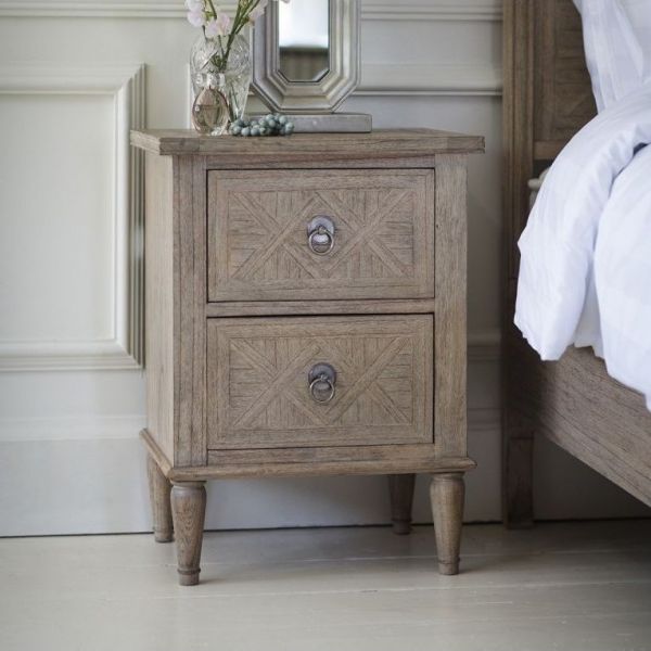 Martinique Weathered Parquet Beside Table