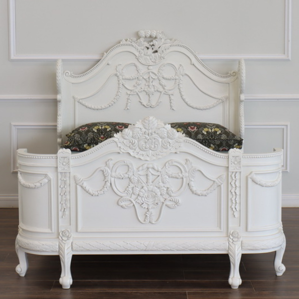 Napoleon French Bed in Antique White