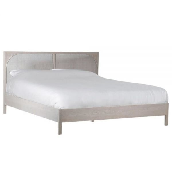 Salento Oak and Birch Rattan Bed Frame