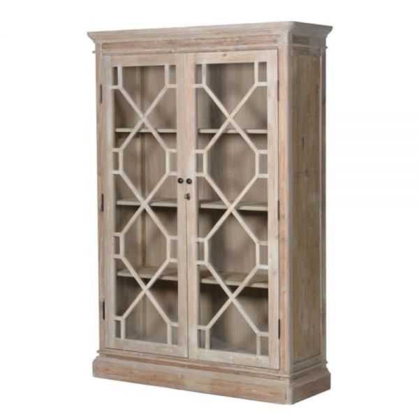 Weathered Tall Display Cabinet / Bookcase
