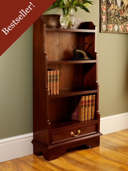 Traditional Solid Mahogany Waterfall Bookcase 