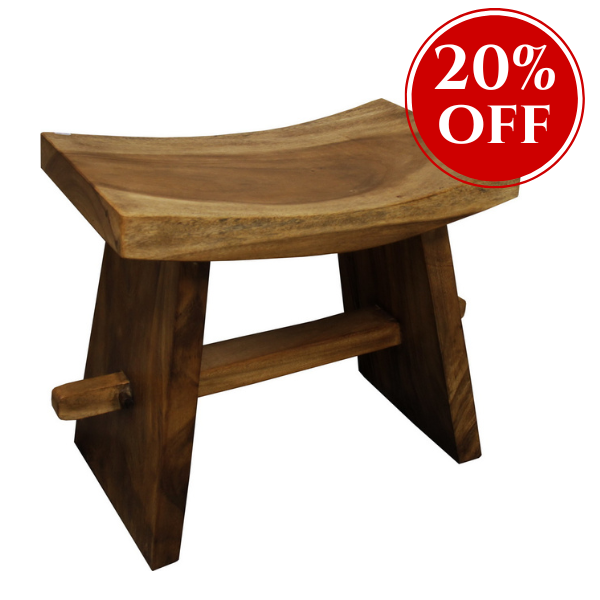 Oriental Curved Fruit Wood Stool