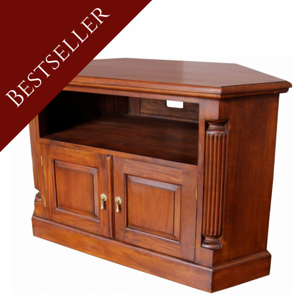 Solid Mahogany Pillar Corner TV Unit CBN062