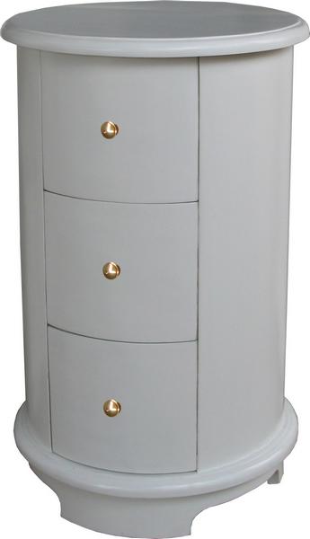 Round Bedside Table 3 drawer BS021P
