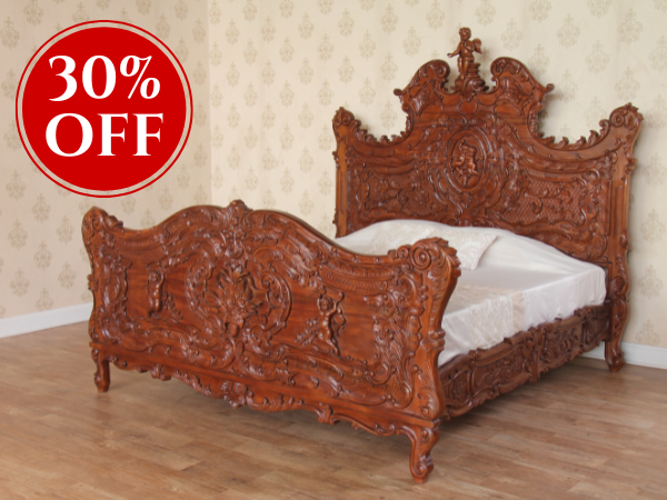 CLEARANCE- French Cherub Bed (Standard Wax) B096C