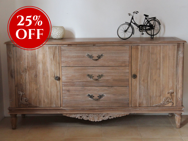 Belle French Weathered Teak Sideboard