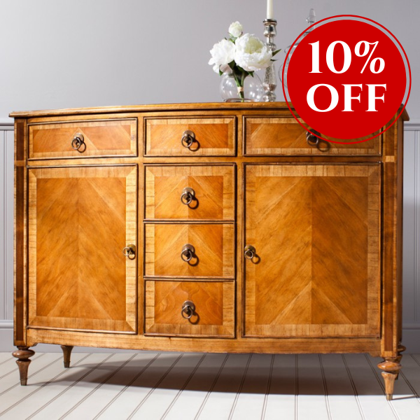 Spire Walnut Sideboard with 6 Drawers