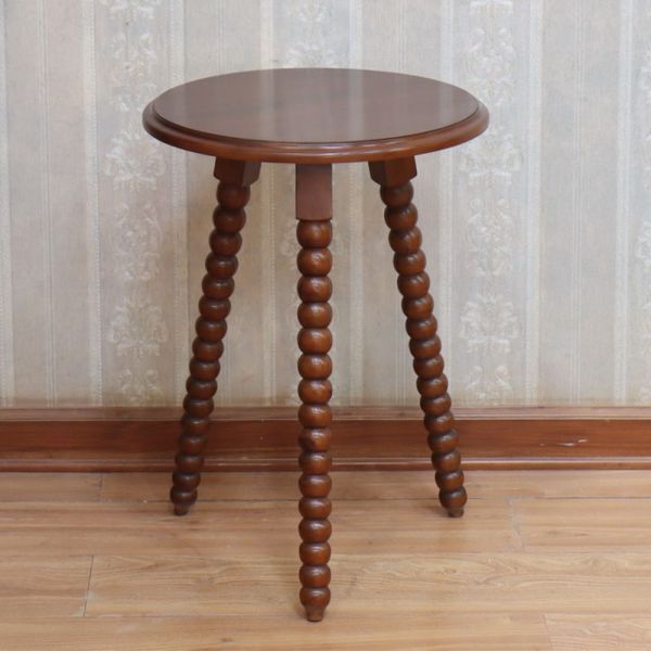 Bobbin Mahogany Round Side Table