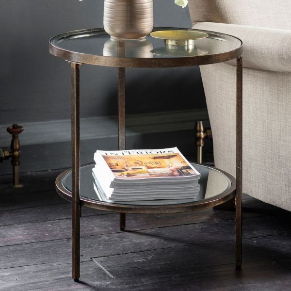 Hudson Glass and Mirrored Side Table
