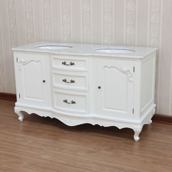Bow Fronted Double Vanity Unit VU844P